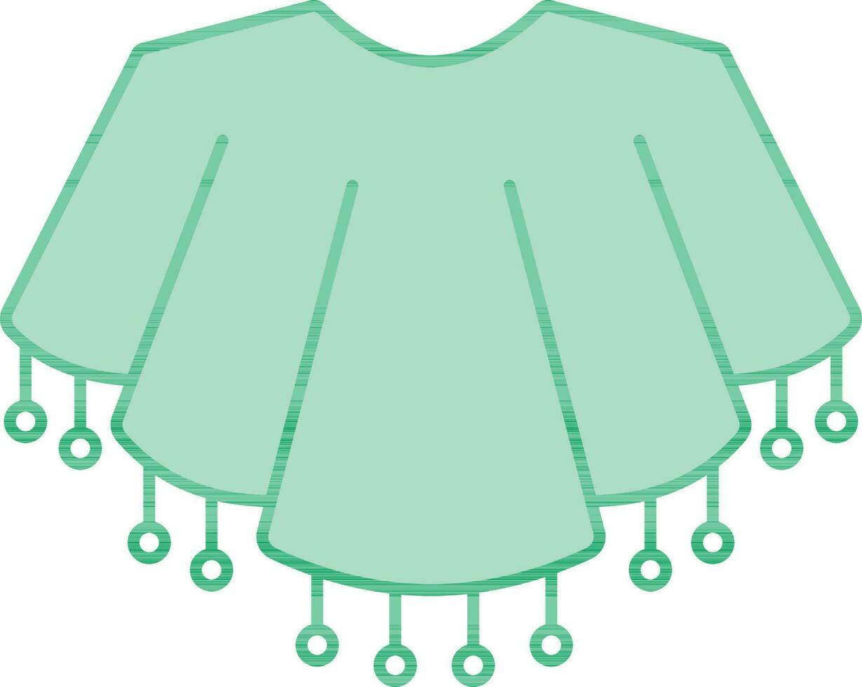 Pocho Wear Icon In Green Color. vector