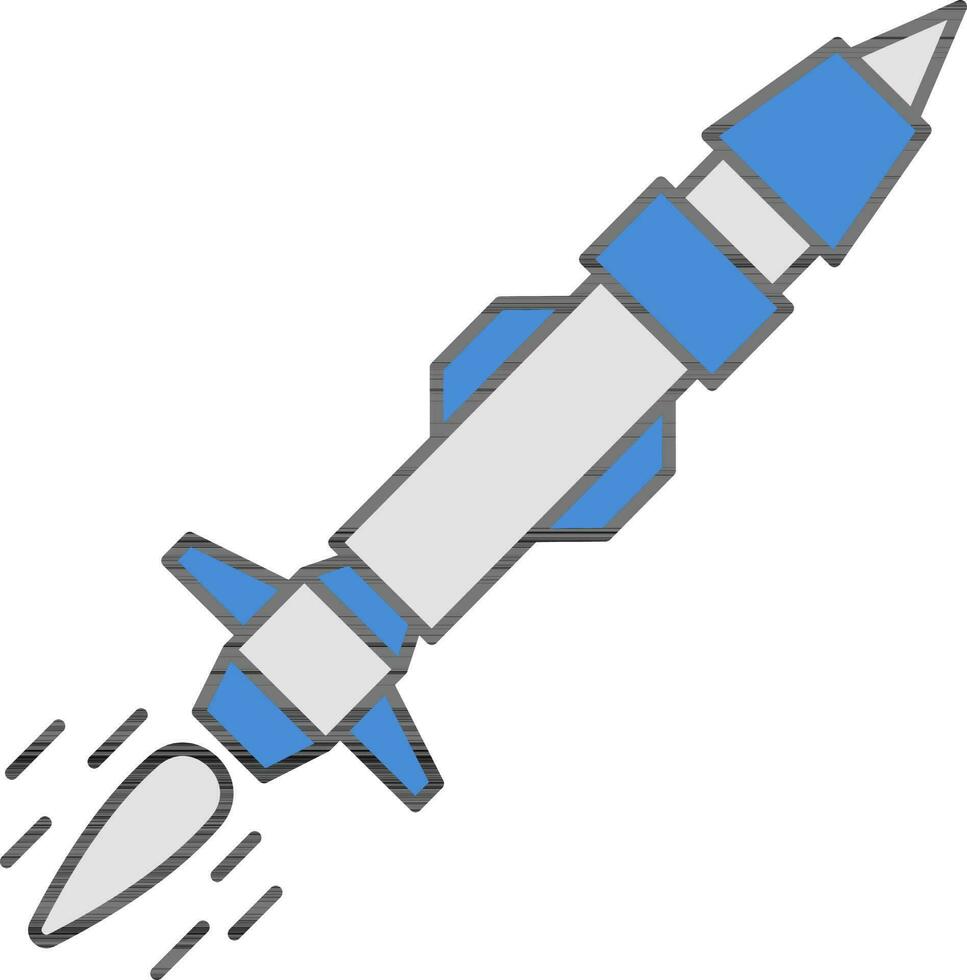 ilustración de misil icono en azul y gris color. vector