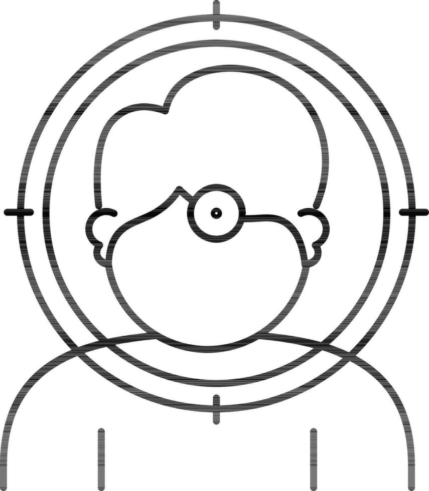 Flat Style Headshot Icon In Black Outline. 24464288 Vector Art at Vecteezy