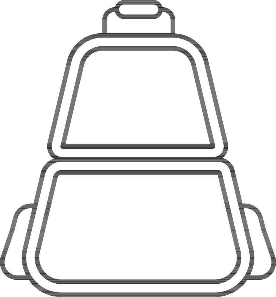 Backpack Icon In Black Line Art. vector