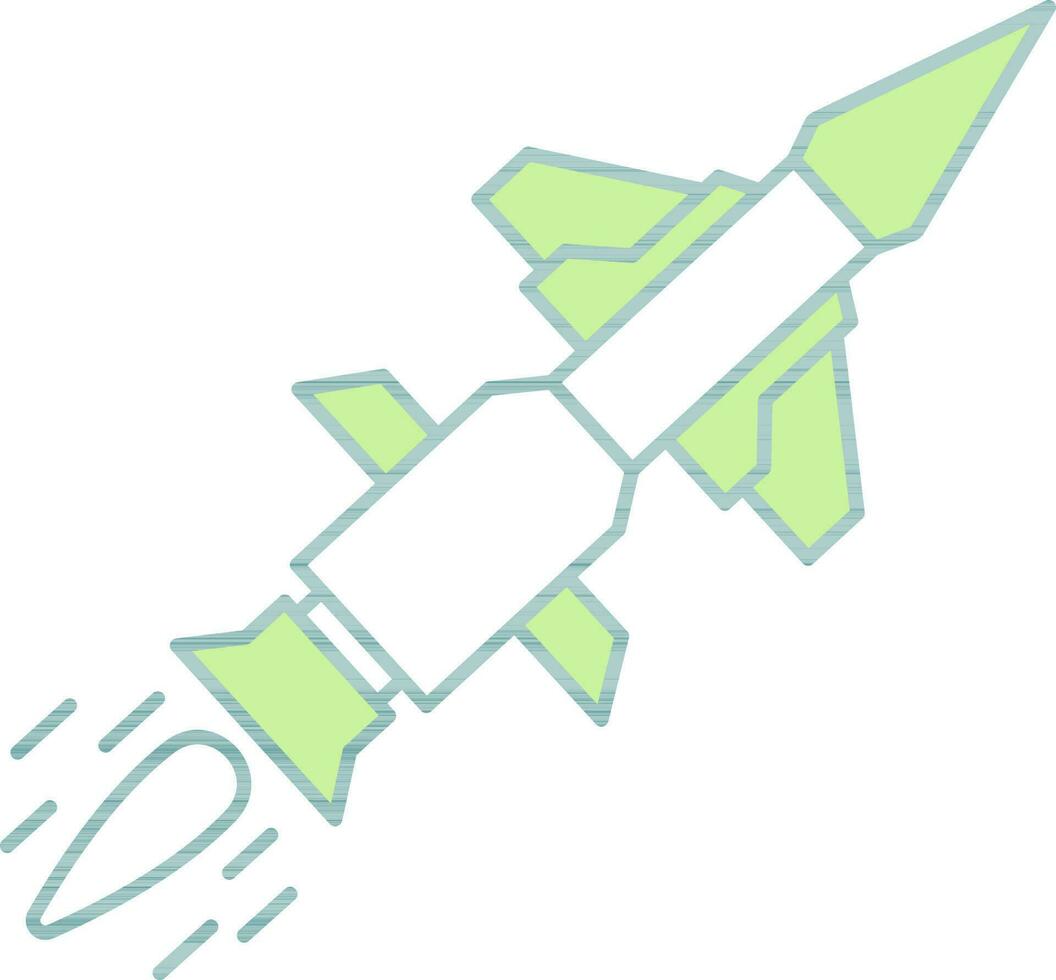 Illustration of Missile or Rocket Icon in Flat Style. vector