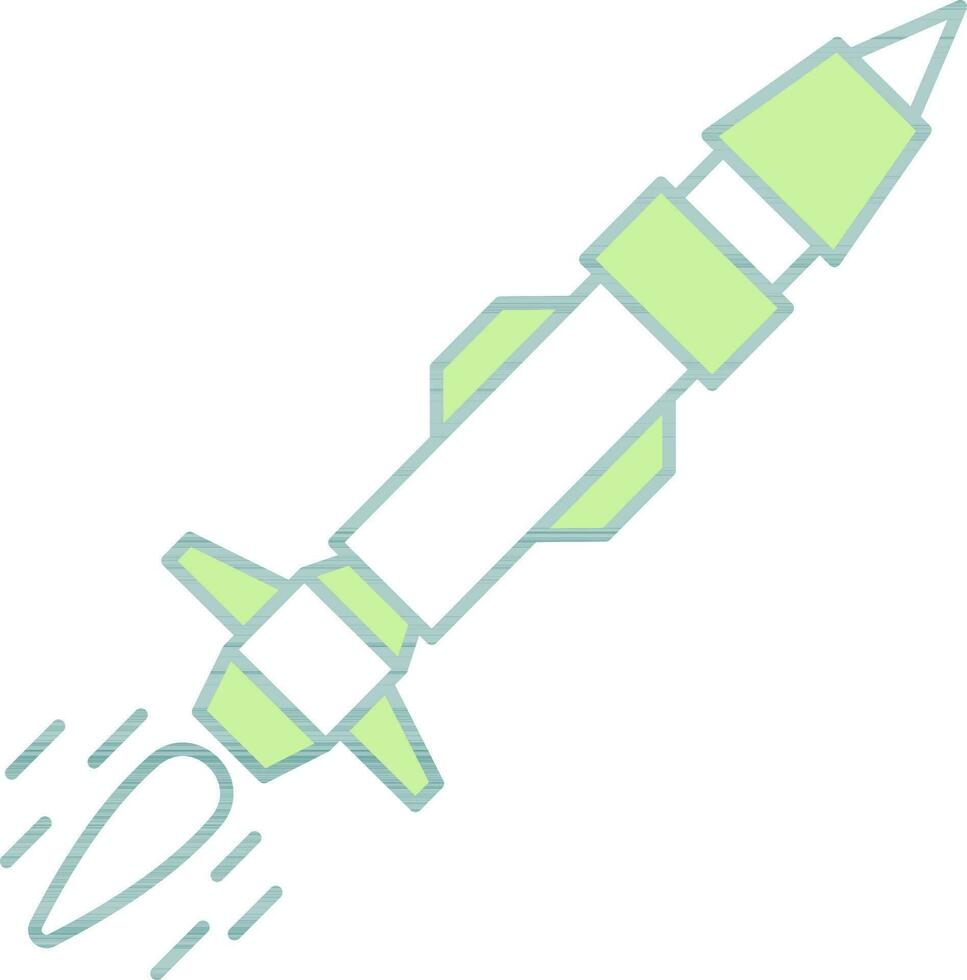 ilustración de misil icono en verde y blanco color. vector