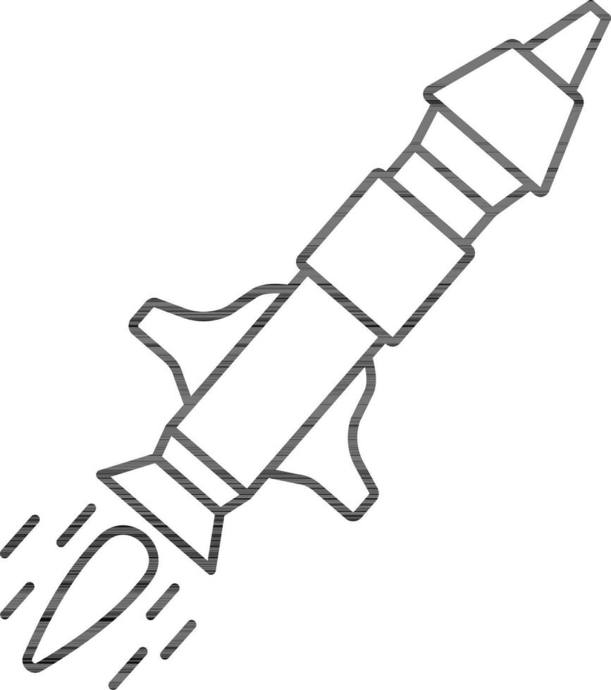 Illustration of Missile Icon in Flat Style. vector