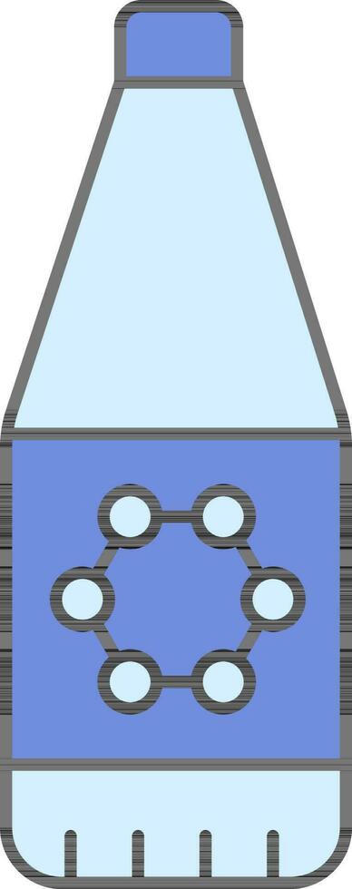 Flat Style Molecule Bottle Blue Icon. vector