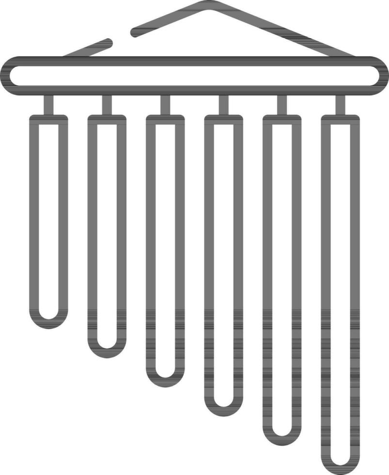 Bar Chime Icon In Black Outline. vector