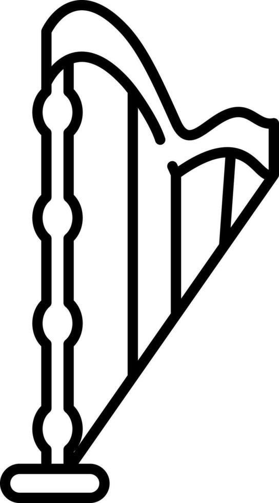 Harp Icon In Line Art. vector