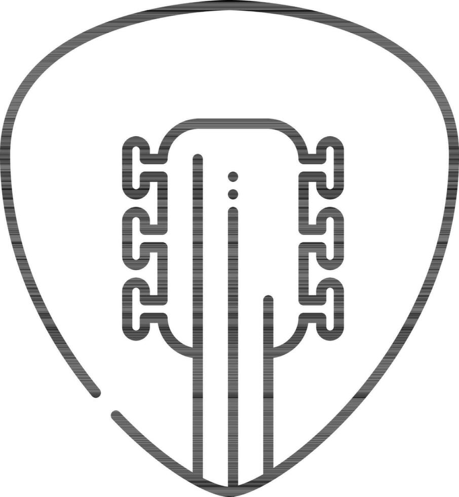 guitarra recoger icono en negro describir. vector