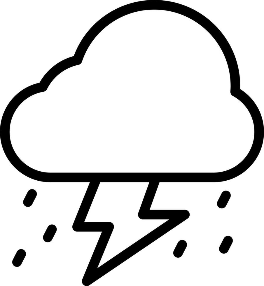 Isolated Storm Cloud Icon in Line Art. vector