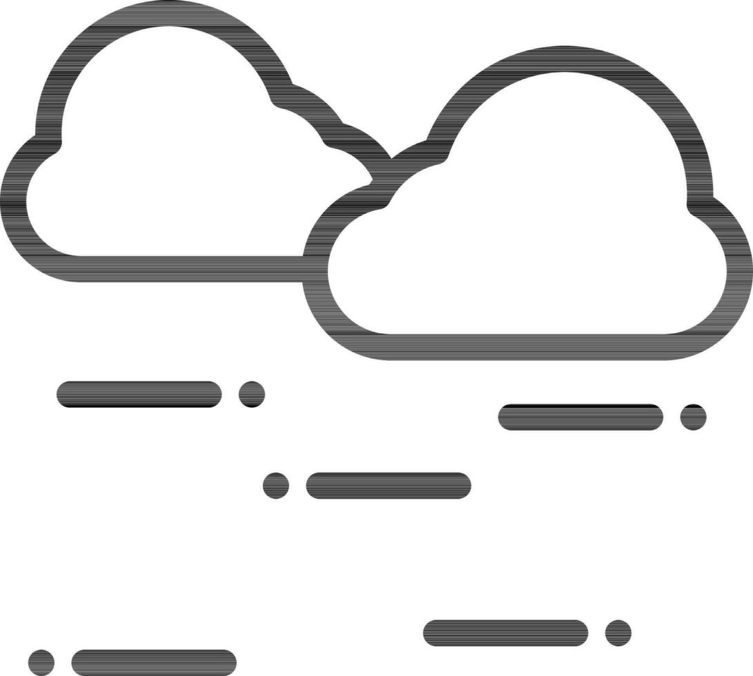 Illustration of Clouds Icon in Line Art. vector
