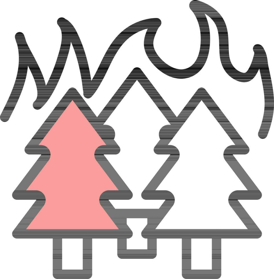 Illustration Of Wildfire Icon in Red And White Color. vector