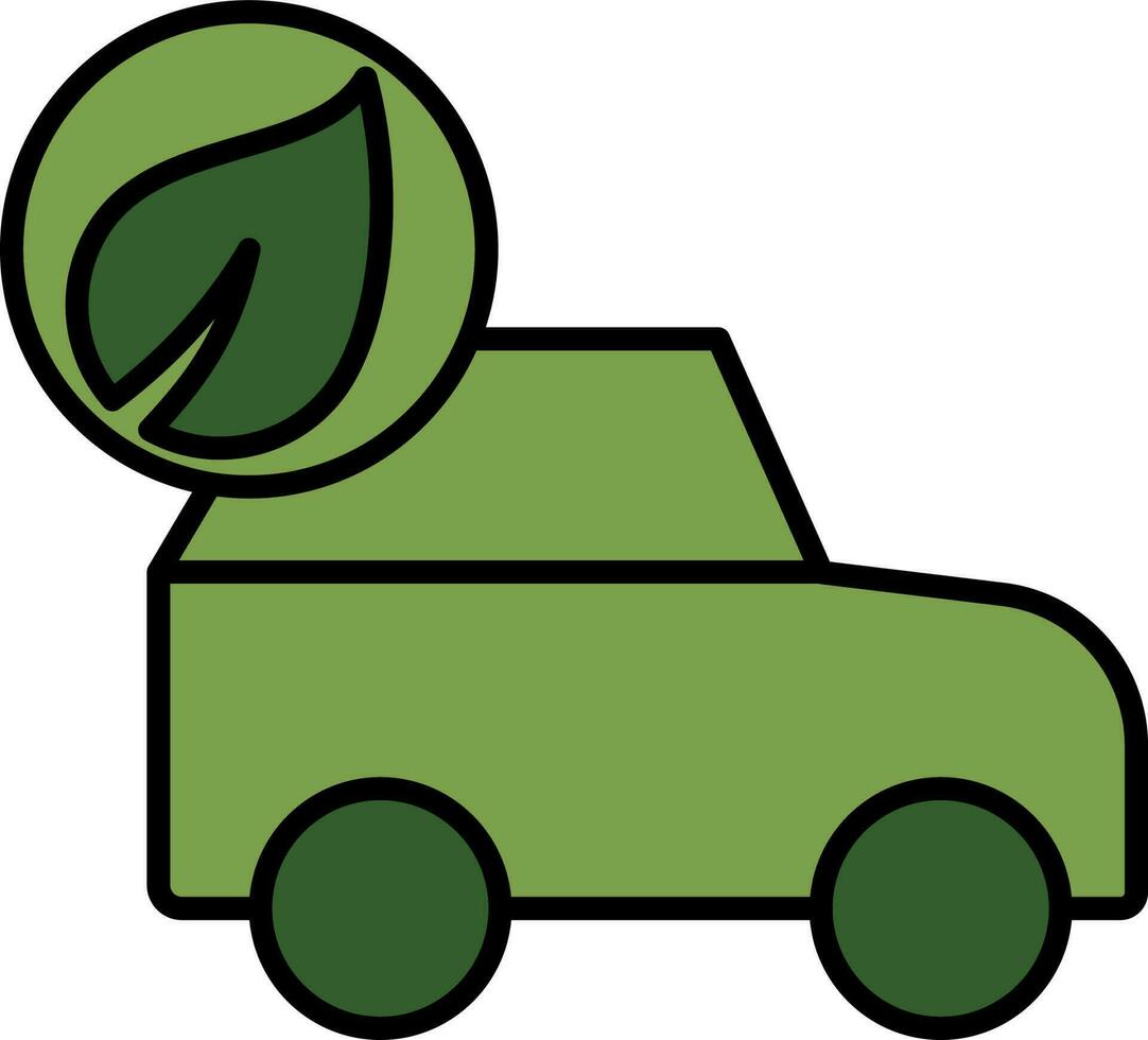 aislado eco coche icono en verde color. vector
