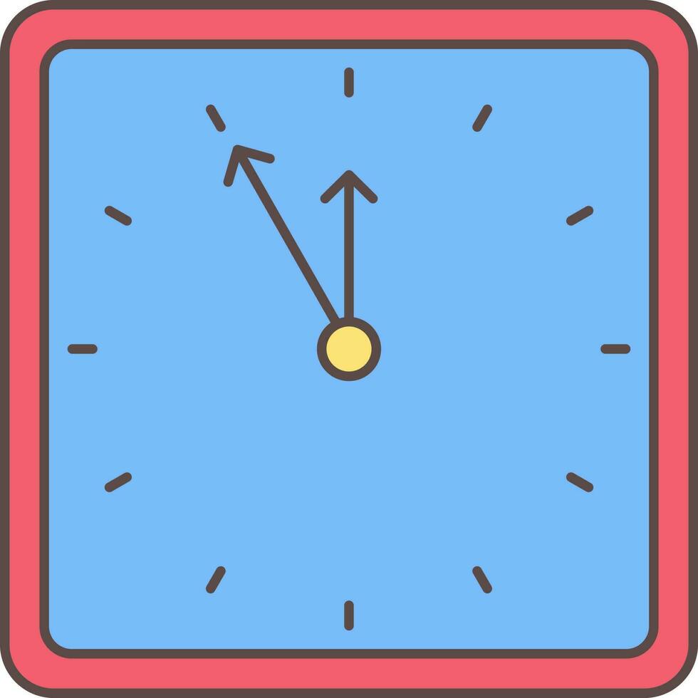 Wall Clock Icon In Red And Blue Color. vector