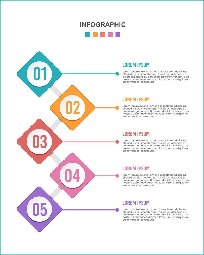 Infographics 5 options or steps. Workflow layouts, diagrams, number options, and web design. Vector illustration.