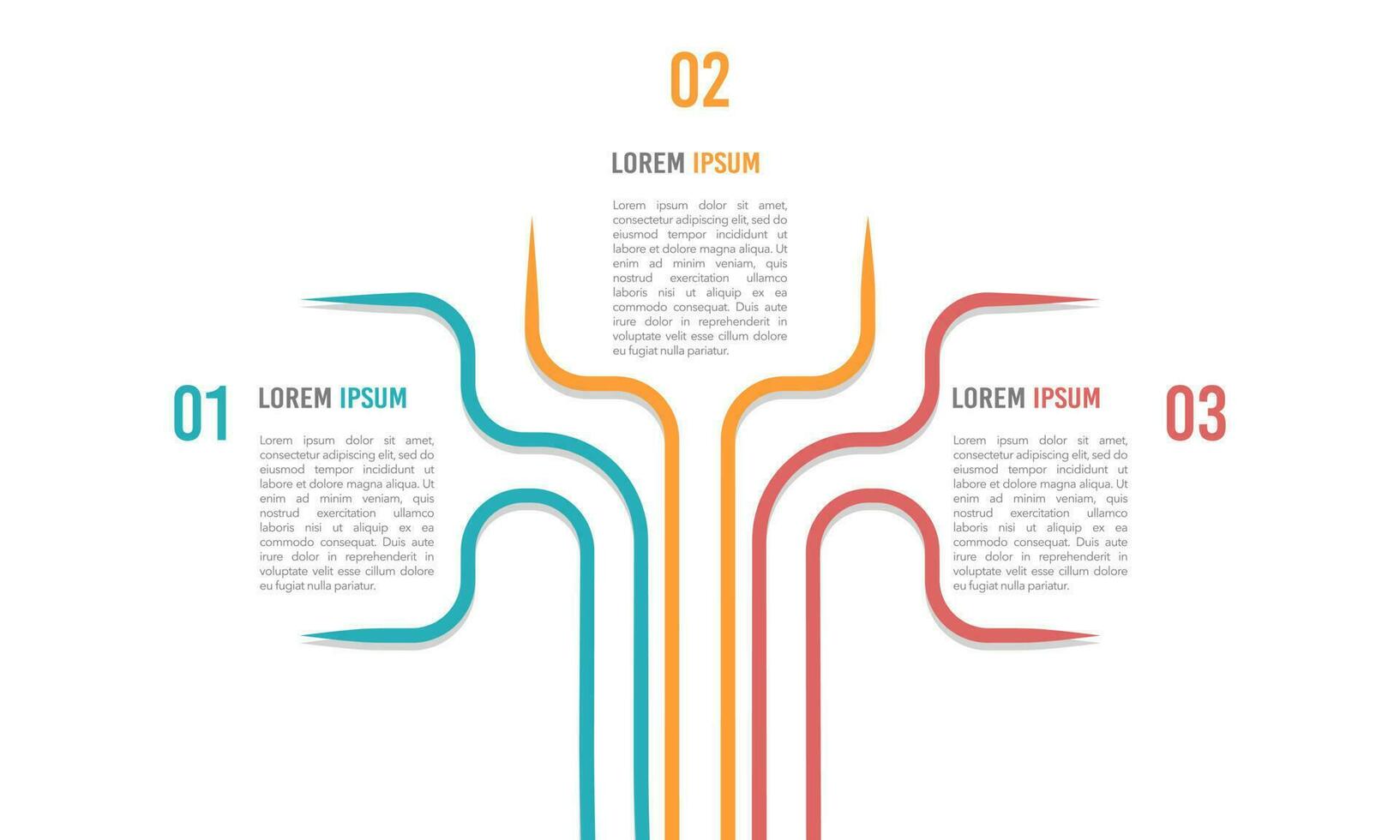 infografía intersección 3 opciones negocio estrategia. vector ilustración.