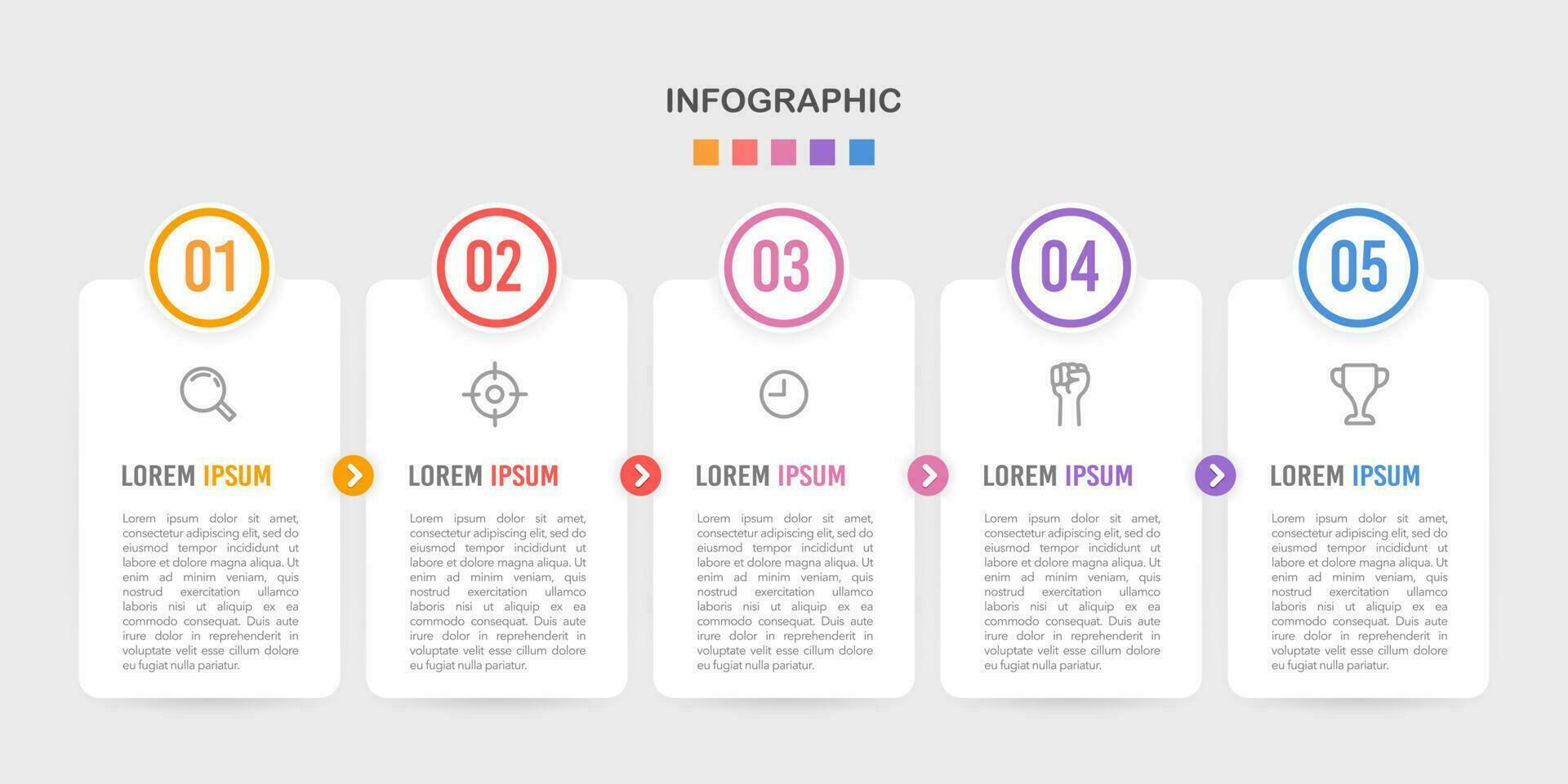 vector infografía elementos 5 5 cuadrado. negocio concepto con 5 5 opciones o pasos. vector ilustración.