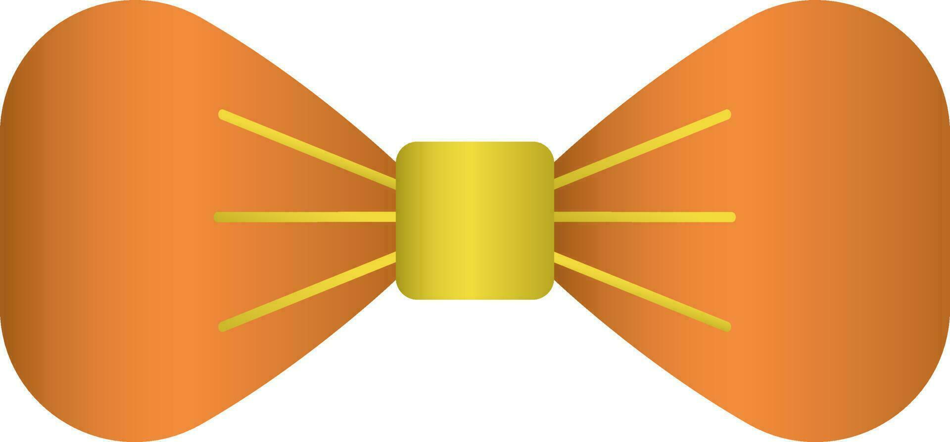 Bow Tie Icon In Orange And Golden Color. vector