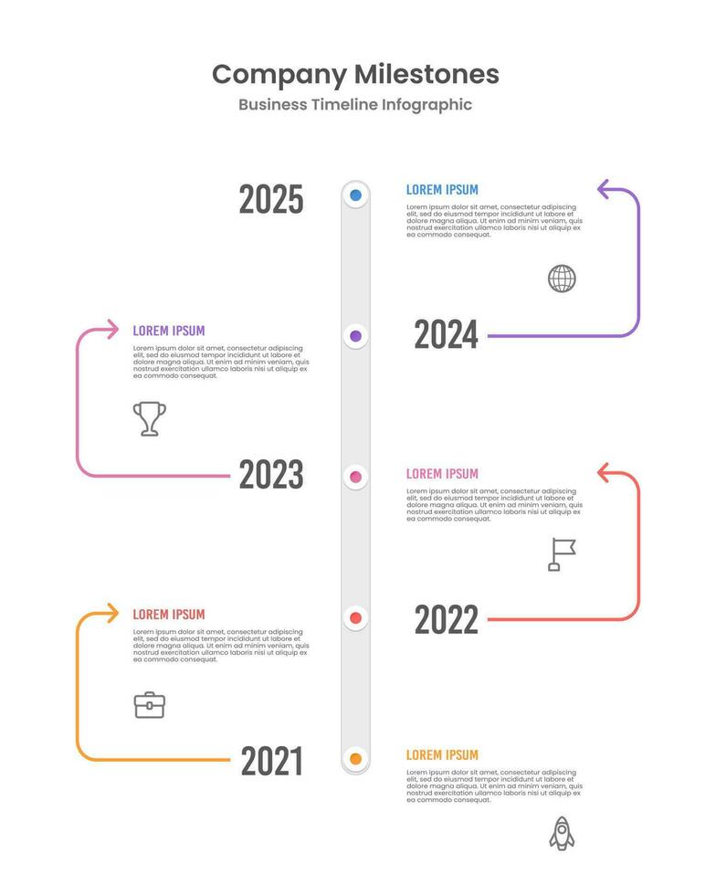 Vertical timeline infographic design template. Business template for presentation. Vector illustration.