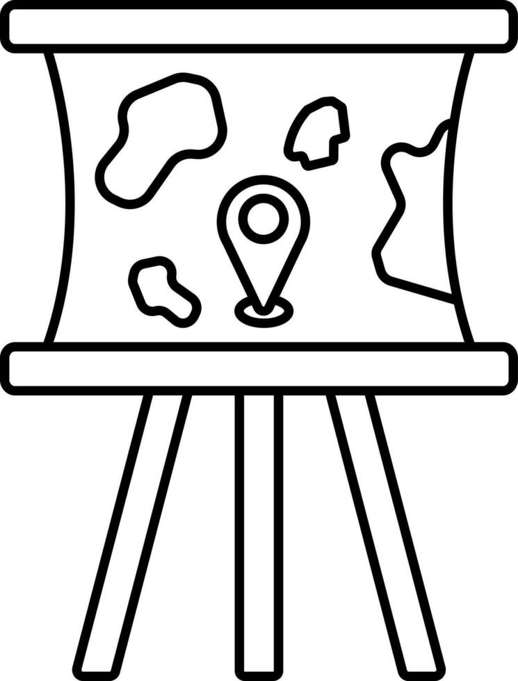 Isolated Map Navigation Board Icon In Stroke Style. vector