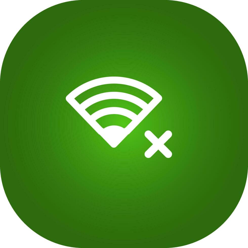 Green And White Disconnect Wifi Connection Square Icon. vector
