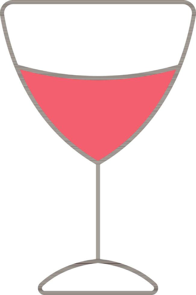 Cocktail Drink Glass Icon In Red Color. vector