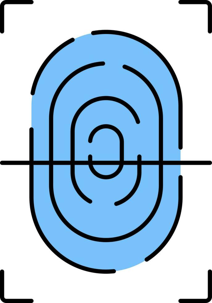 Blue Finger Scan Icon Or Symbol. vector