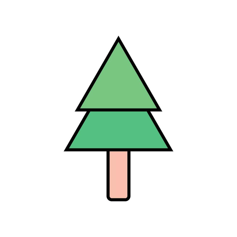 Tree Icon Vector Illustration. Tree Lineal Color Icon