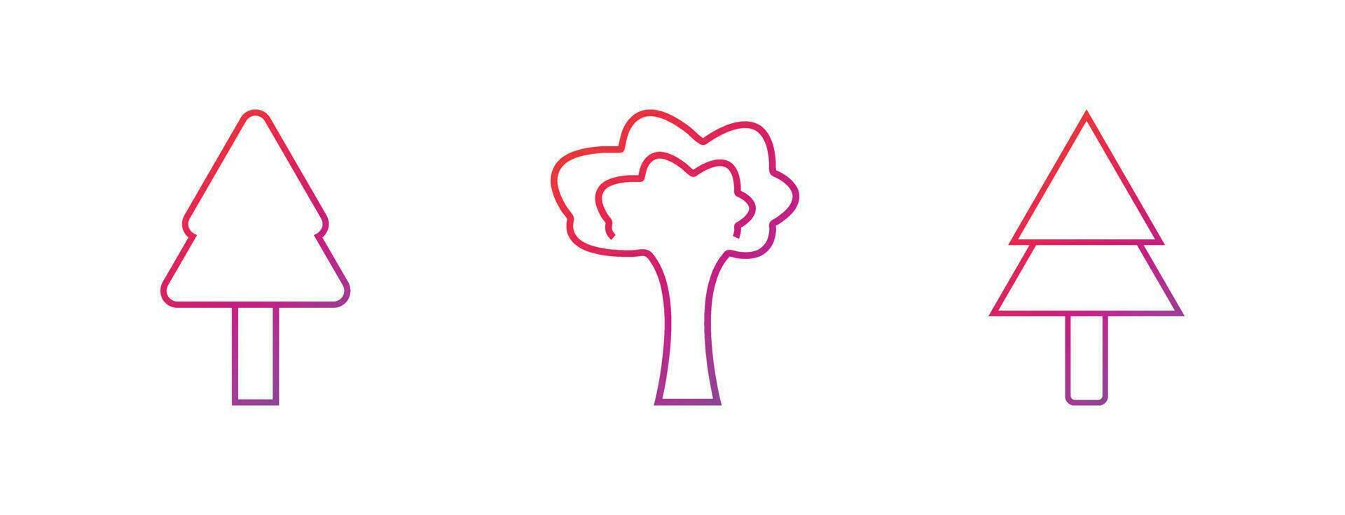 Tree Gradient Icon Vector Illustration