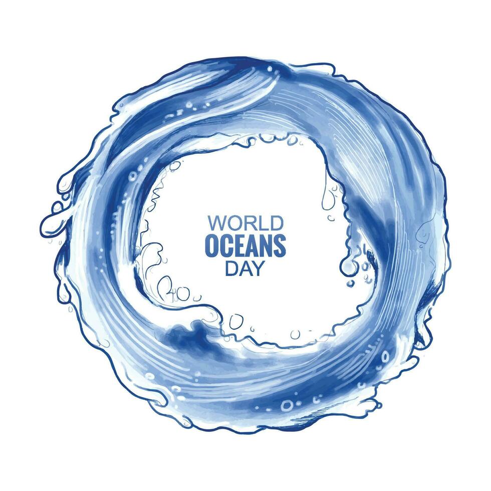 World ocean day celebration on sea ocean wave background vector