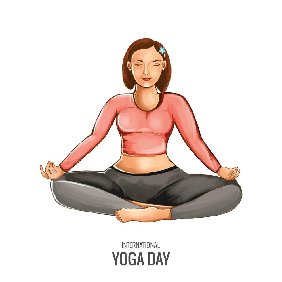 Beautiful young woman postures and poses international yoga day design vector
