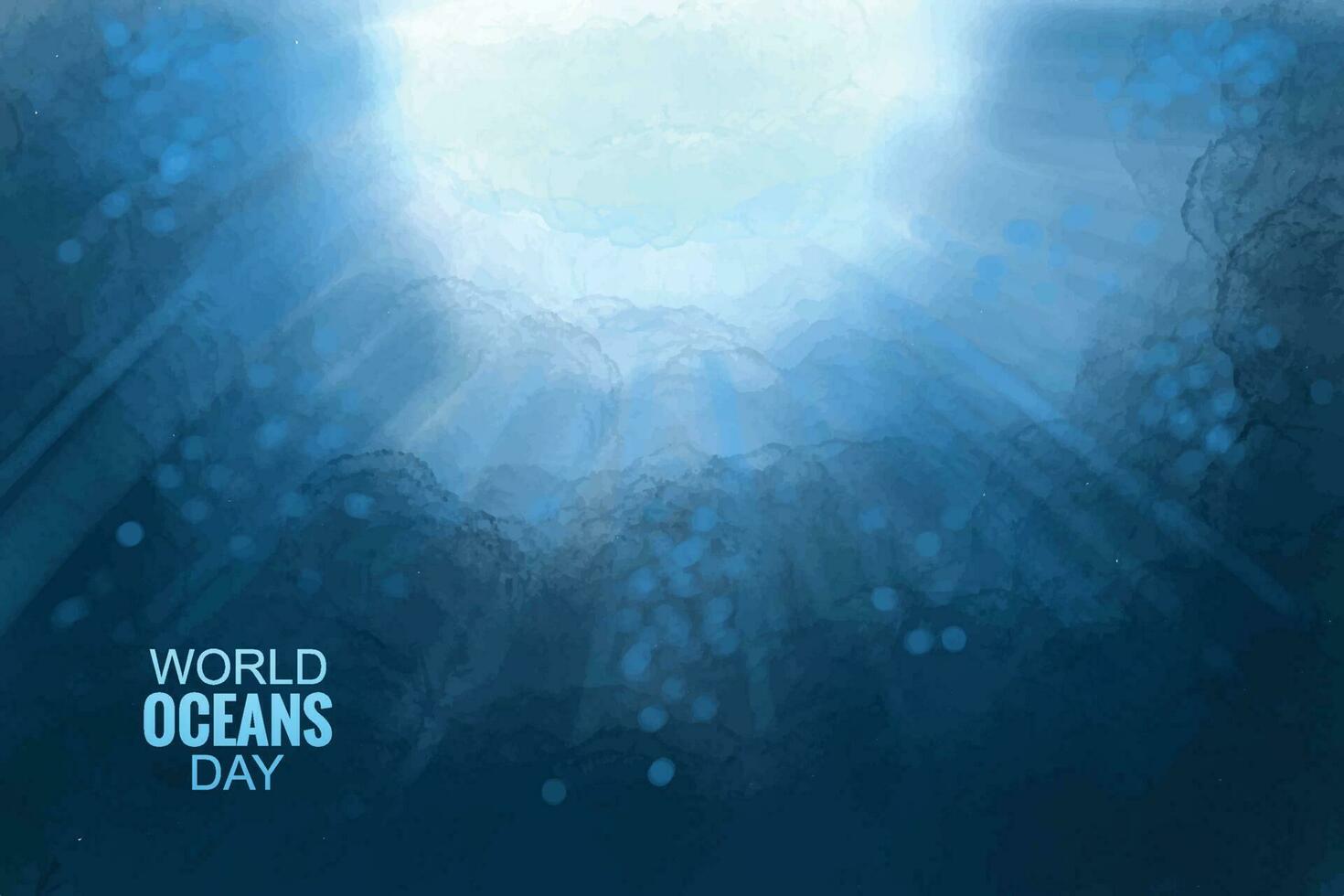 Sea waves under water world ocean day background vector