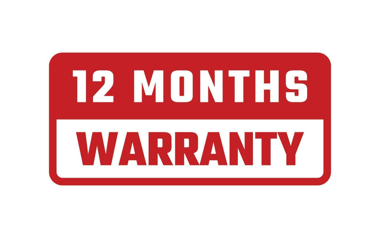 12 months warranty Rubber Stamp vector