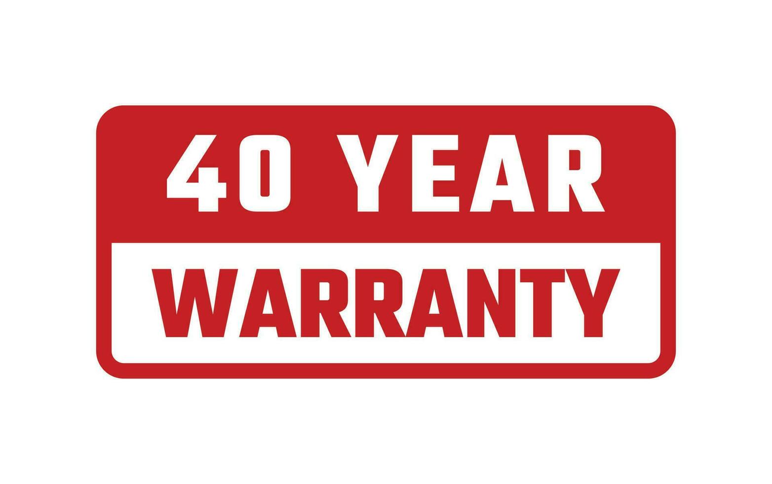 40 Year Warranty Rubber Stamp vector