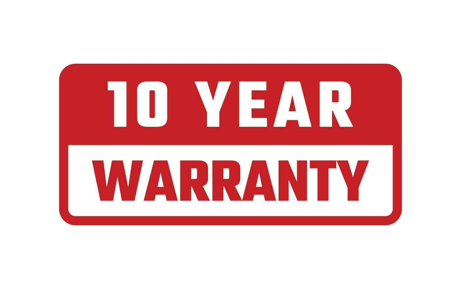 10 Year Warranty Rubber Stamp vector