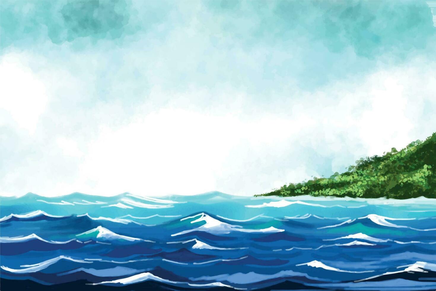 Ocean underwater blue wave background vector