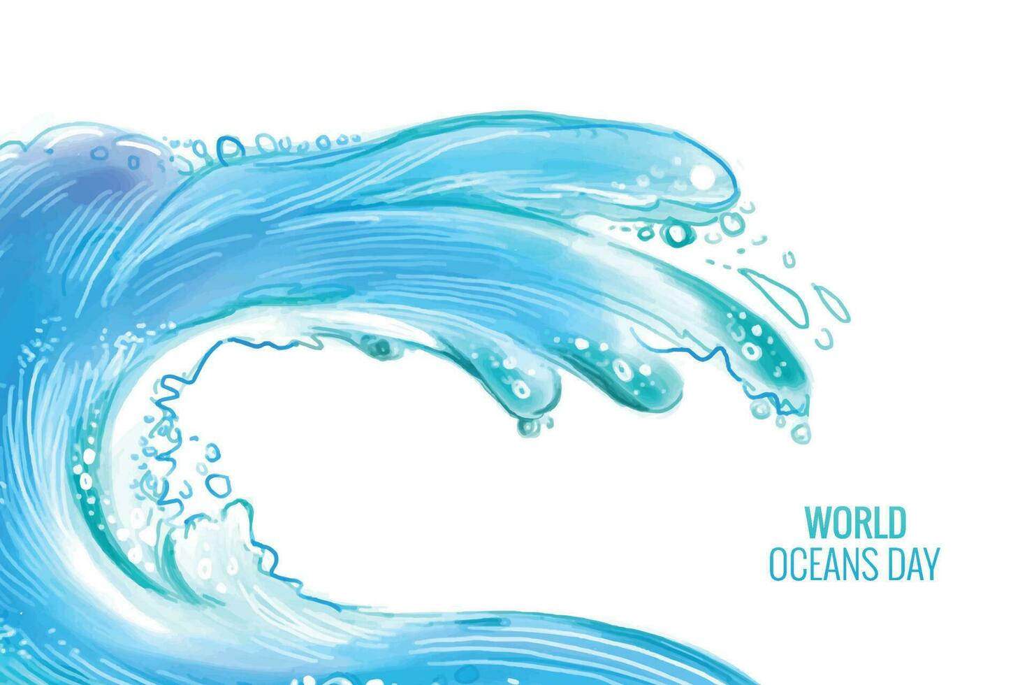 Stylish ocean sea blue wave background vector