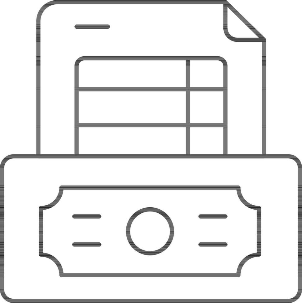 Bill Pay Icon In Black Line Art. vector