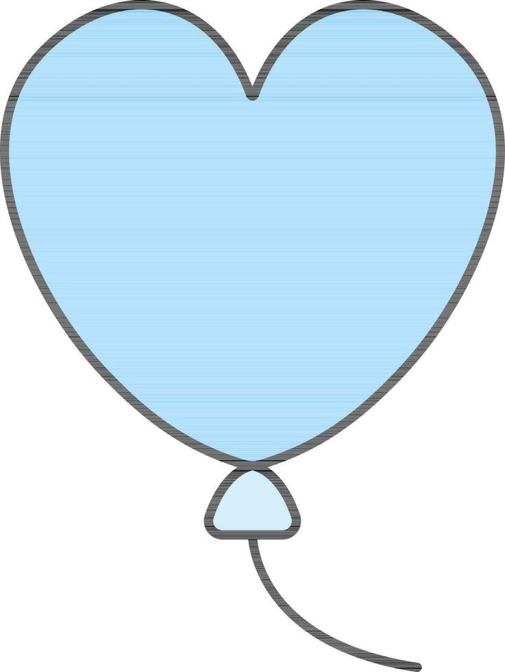 Heart Shaped Balloon Icon In Blue Color. vector