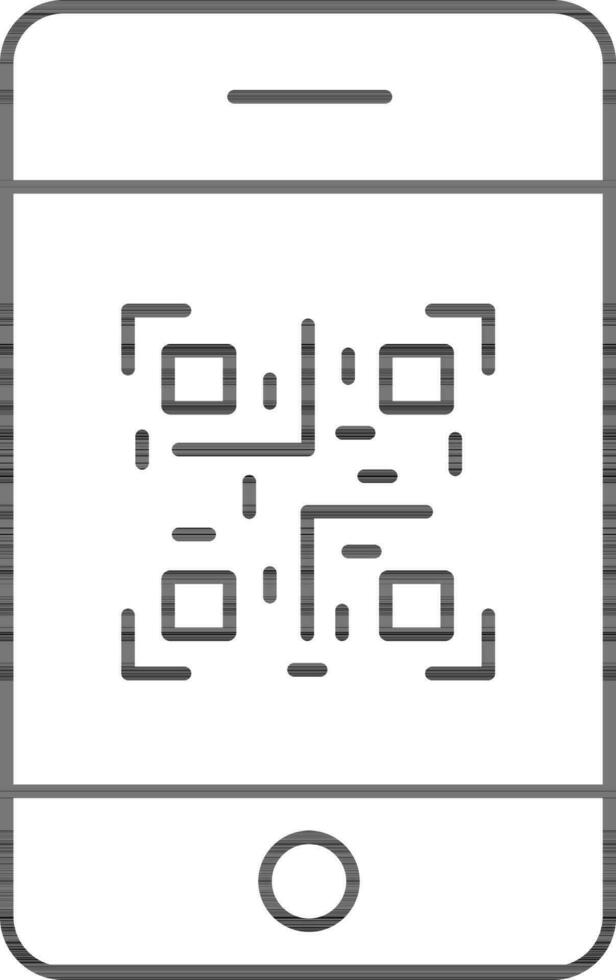QR Code In Smartphone Icon. vector