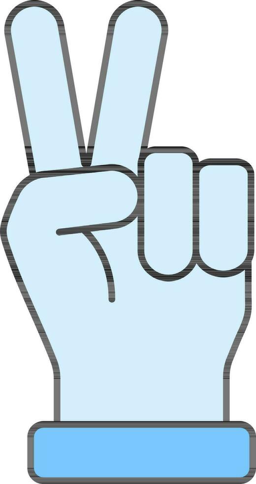 Peace Hand Icon In Blue Color. vector