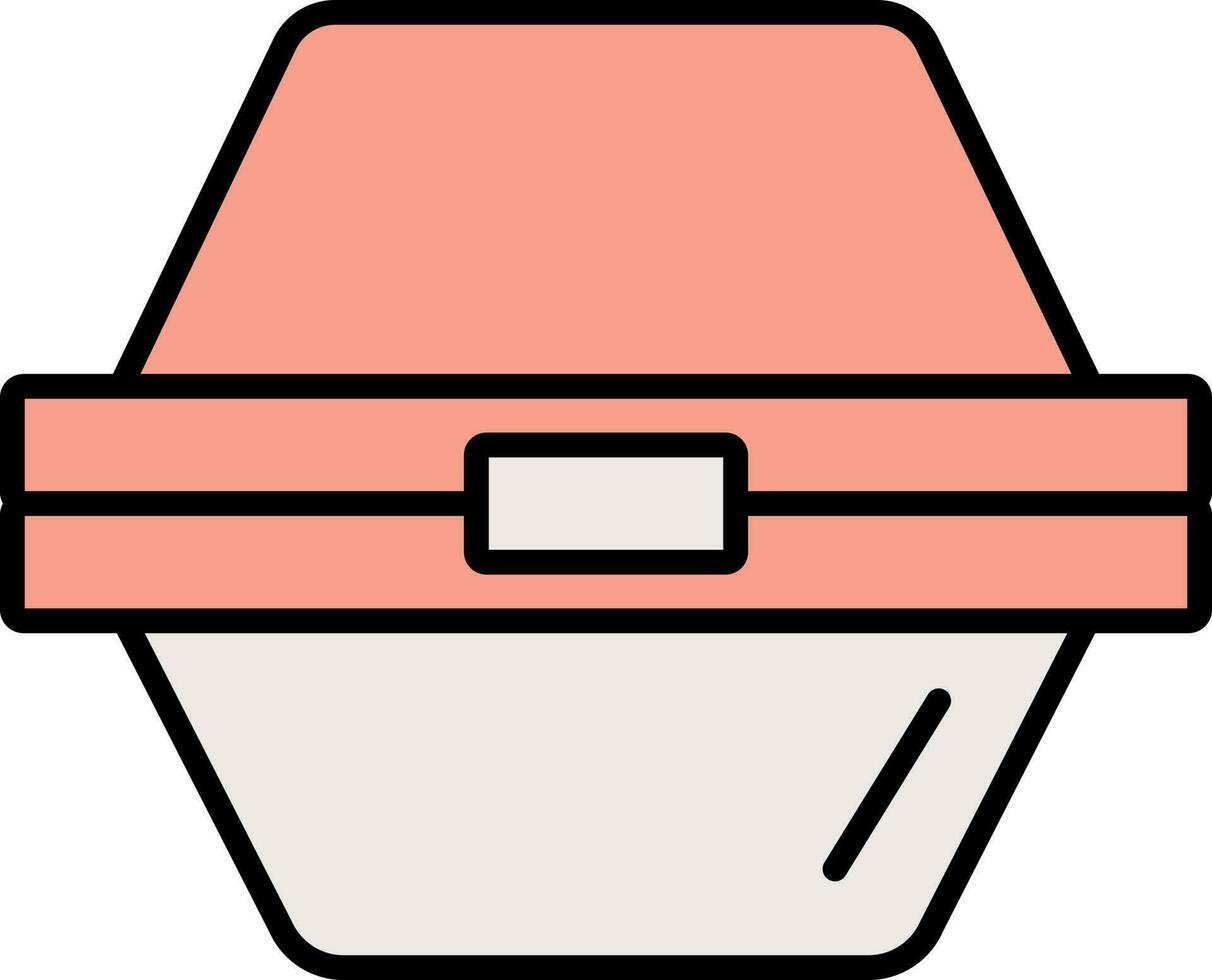 Peach And White Packing Cantainer Icon In Flat Style. vector