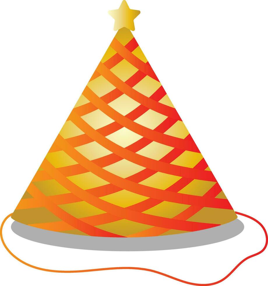 cuadrícula fiesta sombrero dorado y naranja icono. vector