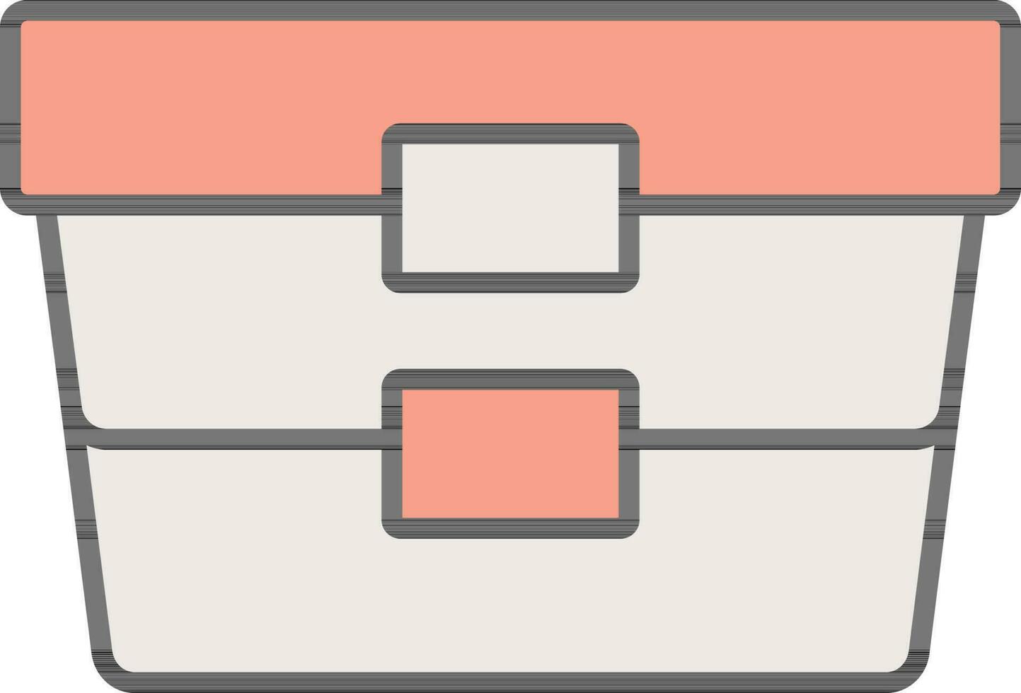 Packing container Icon In White And Peach Color. vector