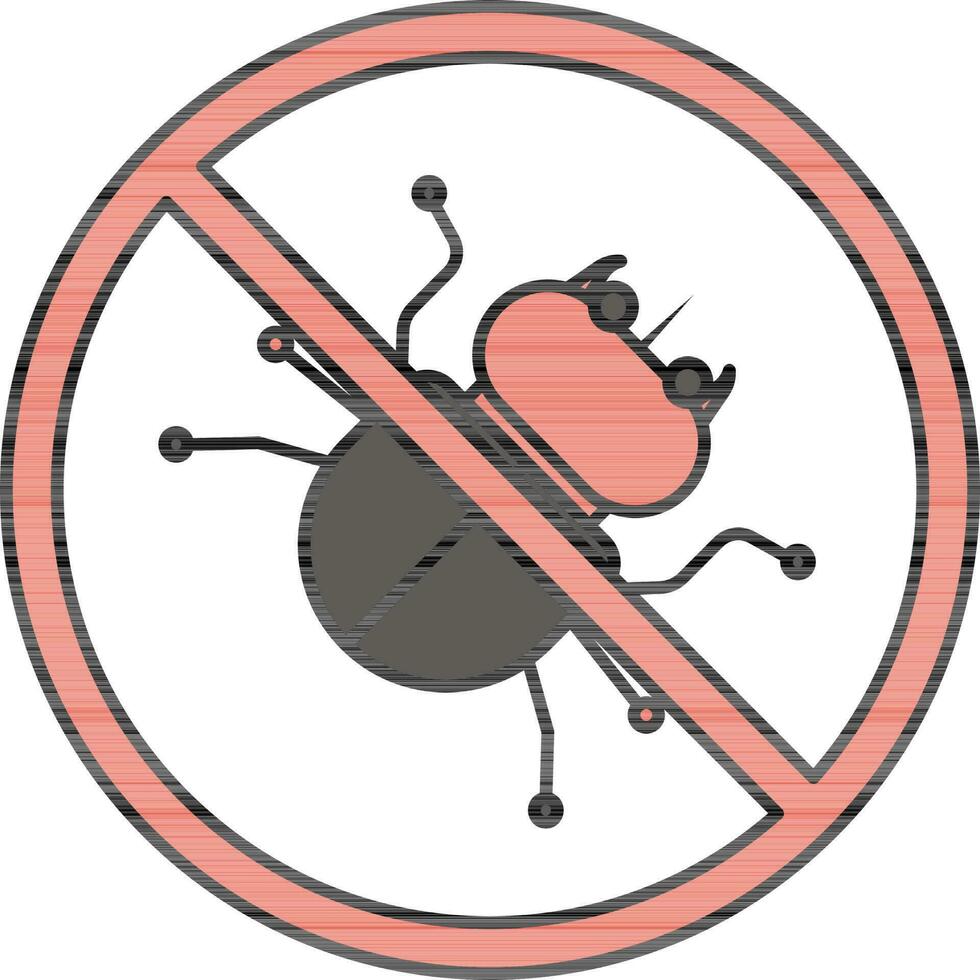 Stop Rhino Beetle Grey and Orange Icon. vector