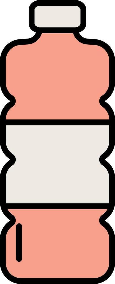 Isolated Bottle Icon Icon In Peach And White Color. vector