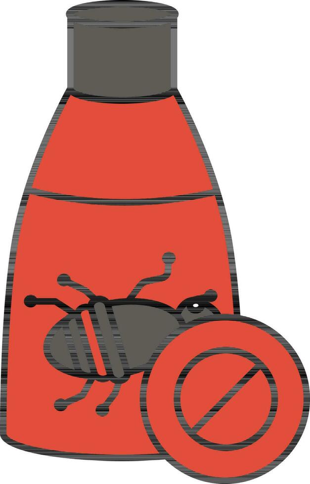 Grey and Orange Insecticide Bottle Icon. vector