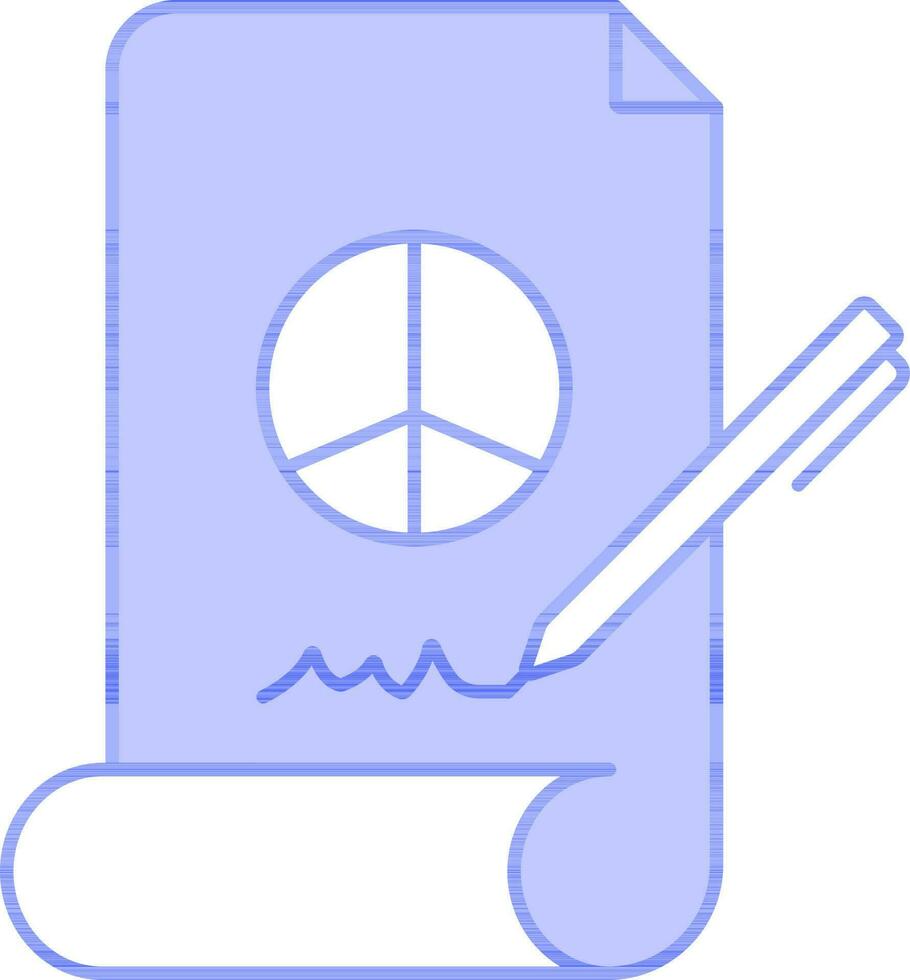 paz tratado icono en azul y blanco color. vector