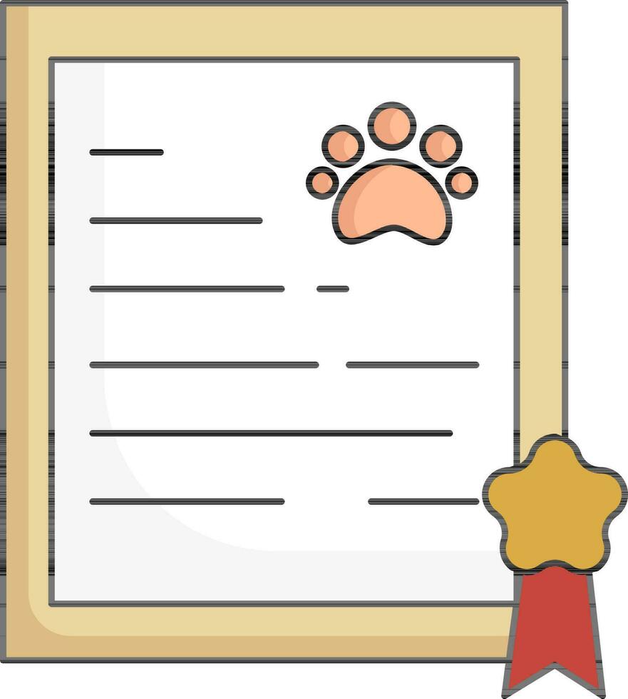 Pet Certificate Colorful Icon Or Symbol. vector