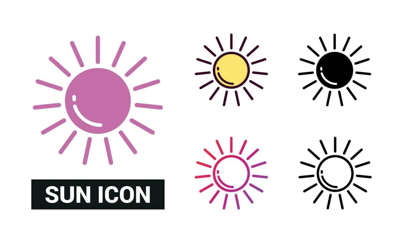 Sun Icon Set Vector Illustration