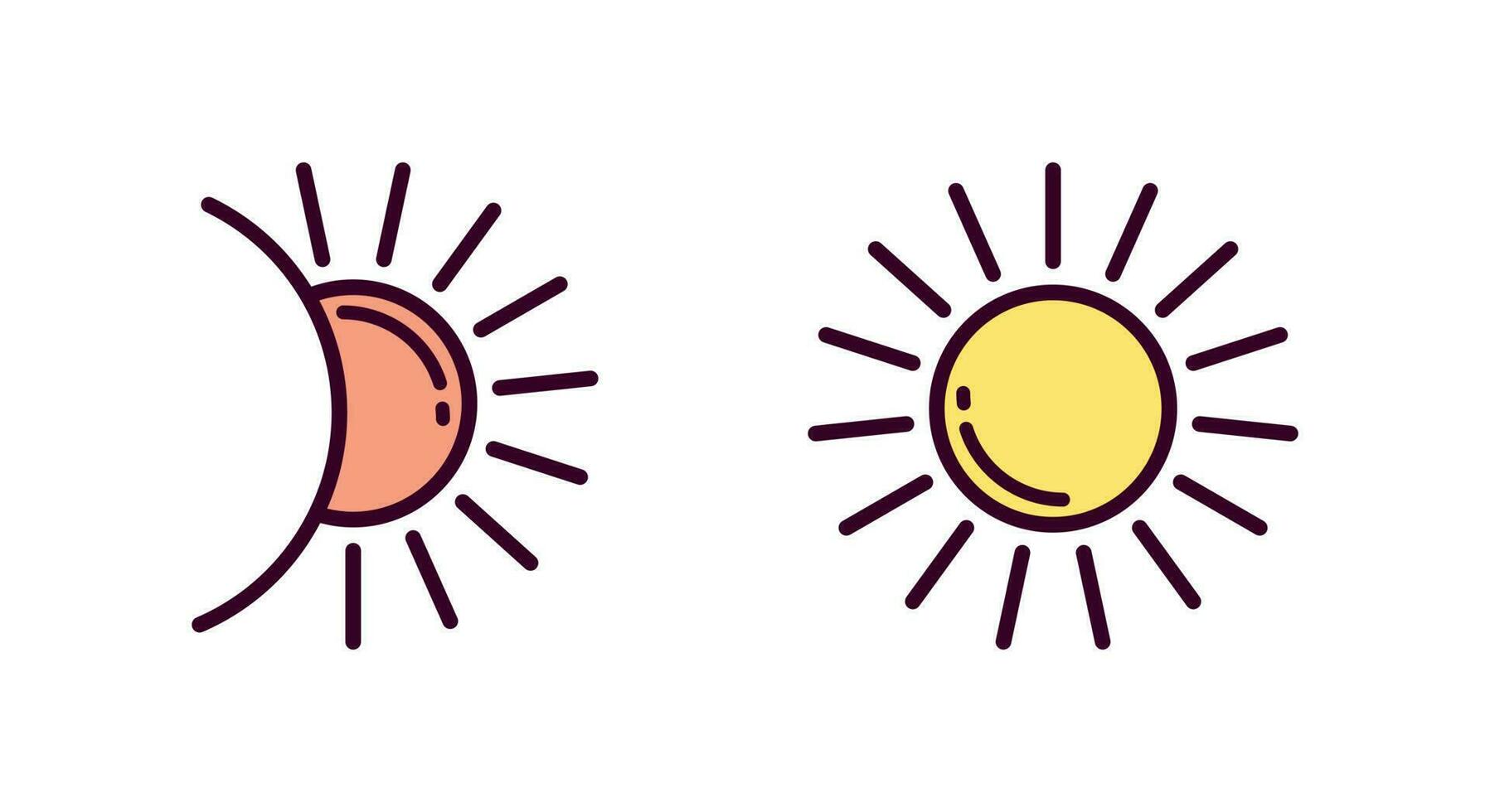 Sun Icon Vector Illustration. Sun Lineal Color Icon