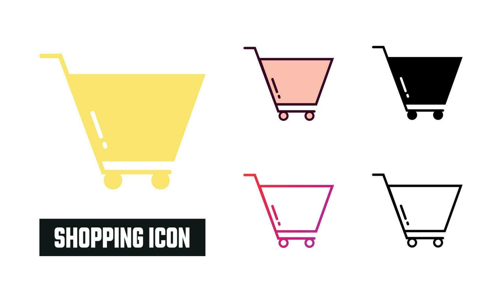 compras icono conjunto vector ilustración